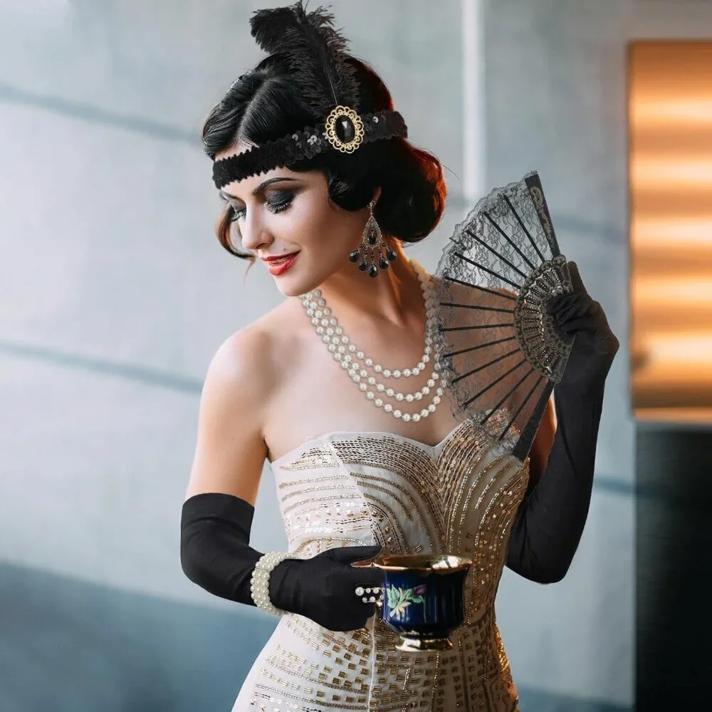 9 Pcs Flapper Accessories Set Women 1920s Costume Roaring 20s Party